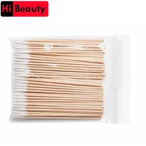 High Quality 1 Bag 100pcs Wooden Cotton Stick Swabs Buds for Cleaning the Ears E - Picture 1 of 24