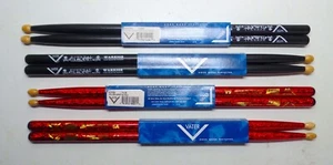 Vater USA Hand Selected Hickory Drum Sticks, Wood Tip , FOUR PAIR , NEW ! - Picture 1 of 4