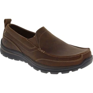 Skechers Men's Superior Gains Shoes Brown 63697 EW CDB Leather Wide Fit Sz 10.5 - Picture 1 of 4