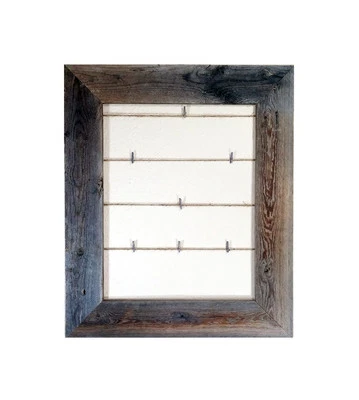 Reclaimed Rustic Barn Wood Twine Collage Photo Frame (12 Clothes Pins Included) - Image 1 of 3