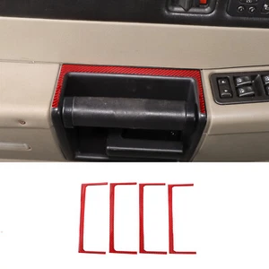4 PIEZAS Marco de pegatina para manija de puerta de fibra de carbono rojo para Hummer H2 2003-2007 - Imagen 1 de 15