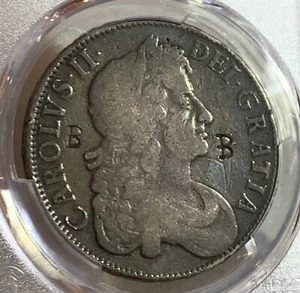 1677 BRITAIN CROWN SILVER COIN S-3358 PCGS F - Picture 1 of 5