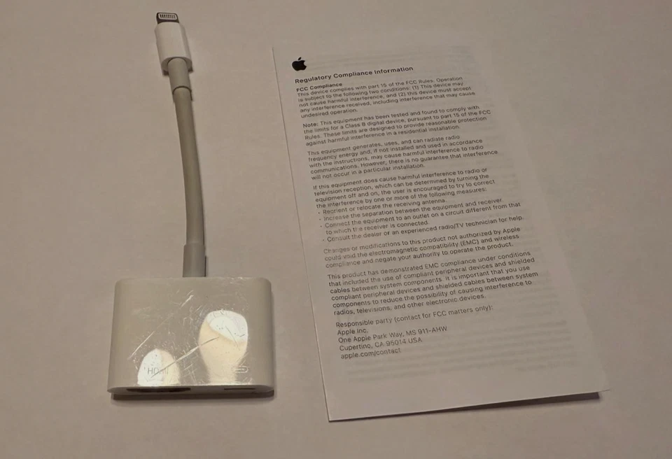 Apple Lightning Digital AV Adapter MD826AM/A - A1438 OEM Funktionsfähig Getestet. Gebraucht - Bild 1 von 4