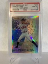 1997 Bowman's Best Previews  Refractor CHIPPER JONES #BBP5 PSA 10 Low Pop Rare