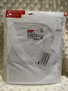 💯% Genuine Bench Body Deep V Neck Shirt Under Shirt Large White - New - Picture 1 of 4