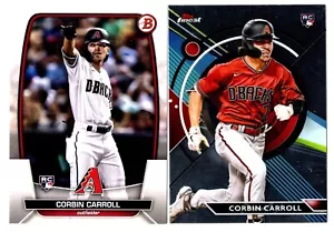 CORBIN CARROLL - DIAMONDBACKS - 2 CARD LOT - ROOKIE - Picture 1 of 2