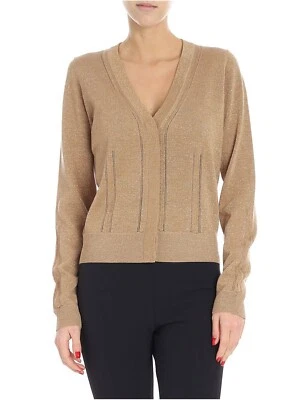 Cárdigan Suéter Metálico Lana Merino Dorado Diane von Furstenberg Talla:XS Foto 1 de 4
