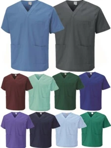 Scrub Tunic Top V-Neck Nurse /Hospital /Care Work Medical /Beauty Men's / Ladies - Picture 1 of 13