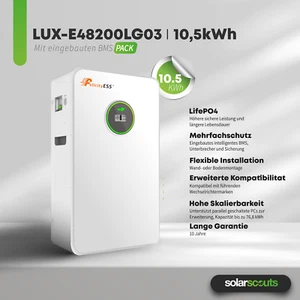 Wandspeicher Felicity 10,5kWh LUX-E-48200LG03 Generation 2 Mit Löschbombe - Bild 1 von 5