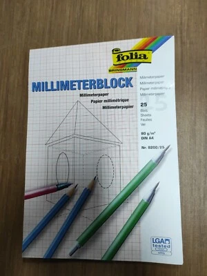 BRINGMANN FOLIA Folia Bringmann Millimeterpapier Millimeterblock Din A4 25 Blatt 80g/m²