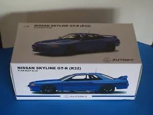 Autoart Nissan Skyline Gt-R (R32) Plain Body Blue 1:18 Die cast Metal 89281 RARE - Foto 1 di 13