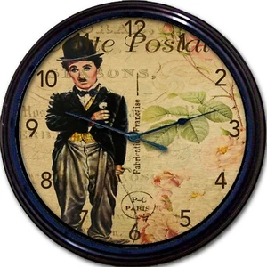 Charlie Chaplin Carte Postal Paris France Post Card Wall Clock Cabaret French - Bild 1 von 1