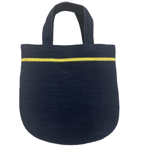 FOSSIL Woven Blue Carry Tote Purse Bag - Picture 1 of 7