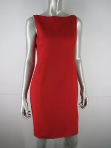 Akris Punto Dress Size 6 S Orange Red Wool Angora Boat Neck Sleeveless Sheath - Picture 1 of 12