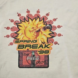 Vtg Coca Cola Coke Spring Break ‘98 T-Shirt Sz XL Lofteez Summer Fun Sun V Neck - Picture 1 of 6