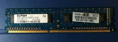 ELPIDA 1GB 1Rx8 PC3-10600U Desktop Ram EBJ10UE8BDF0-DJ-F   - Image 1 of 2