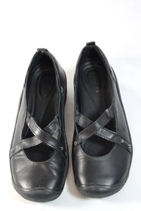 Women's KEEN Black Mary Jane Leather Shoes Casual Comfort Active Footwear Size 8 - Picture 1 of 8