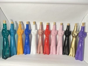 1 Happy Cat Empty Wine Bottle German Riesling with Cork COLOR CHOICE - Picture 1 of 13