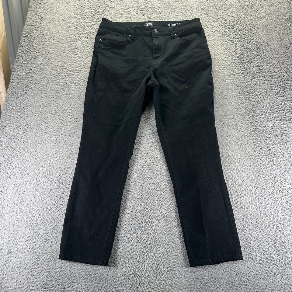 Pantalón DKNY Stanton Para Hombre 36x30 Negro Algodón Chino Elastizado Carrera Oficina Calce Ajustado Foto 1 de 4