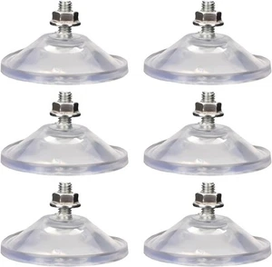 AccEncyc 6 Pcs Strong Thickened Sucker Suction Cup Clear PVC Transparent - Picture 1 of 6