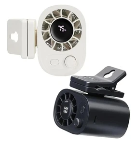 Car Clip On Fan With Led Display New 5 Speeds Portable Personal USB BLACK - Picture 1 of 8