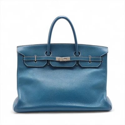 Accesorios de metal Hermès Birkin 40 Le Tournay Togo azul plata □G:2003 Foto 1 de 4