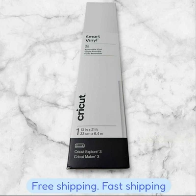 Cricut Smart Removable Vinyl 13in x 21ft White Matte Explore and Maker 3 NEWSHIP - Image 1 of 4