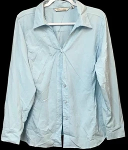 Soft by Avenue 18/20 Hemd Oberteil Blau Button Down Stretch Kragen Langarm - Bild 1 von 7