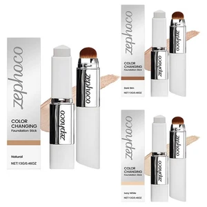 2-in-1 White Foundation Stick Colour Changing Concealer Stick Mit Brushes - Bild 1 von 10