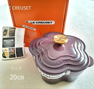 LE CREUSET mai usato in scatola 'Cocotte Fleur Fig' 20 cm raro colore edizione limitata! - Foto 1 di 16