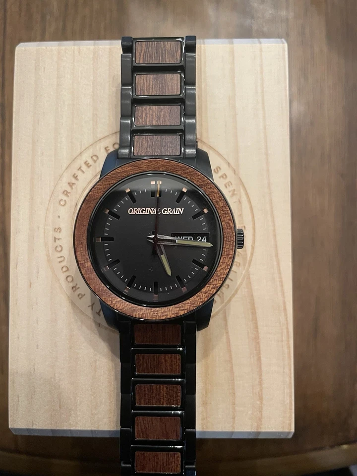 Reloj Hombre Grano Original Sapele Negro Barril 42mm Foto 1 de 4