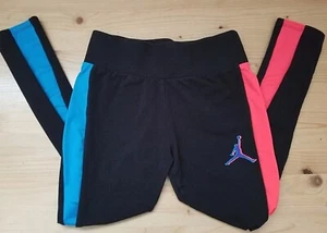 Air Jordan Girl's sz L 12/13 Black w/ Blue & Red Stripe Cotton Leggings - Picture 1 of 3