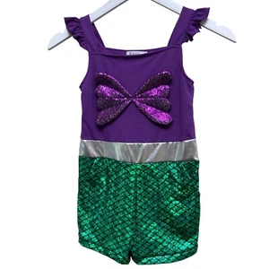 Mermaid Princess Halloween Costume Little Girls 5/6 by Lily Tots Romper Shorts - Picture 1 of 7