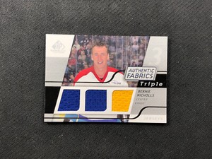 2008-09 SP GAME USED BERNIE NICHOLLS AUTHENTIC FABRICS TRIPLE JERSEY #3AF-NC
