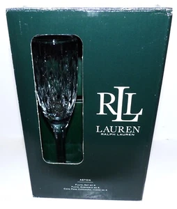 FABULOUS NIB SET OF 4 RALPH LAUREN CRYSTAL ASTON 9 3/8" CHAMPAGNE FLUTES - Picture 1 of 12