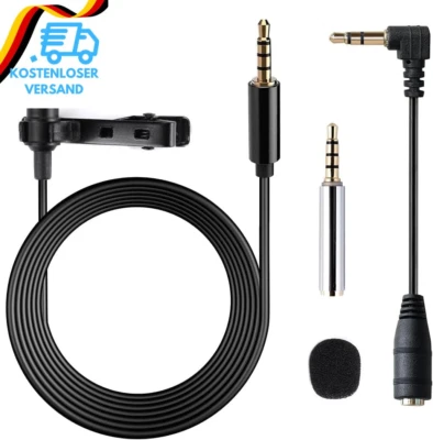 GYVAZLA Lavalier Mikrofon, Omnidirectional Kondensator Lapel Mic Mit Einfacher Clip Für