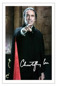 Christopher Lee Signed Autograph PHOTO Fan Signature Gift Print DRACULA Horror - Picture 1 of 1