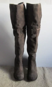 Freebird by Steven FB-Brock Women's Brown Suede Knee High Heeled Zip Up Boots 9 - Picture 1 of 14