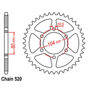 RK 46T Rear Sprocket for Kawasaki VERSYS 650 ABS/KLE650 2010-2022 - Picture 1 of 2