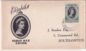 1953 PITCAIRN ISLANDS FDC Queen Elizabeth QE2 coronation to Southampton England - Picture 1 of 2