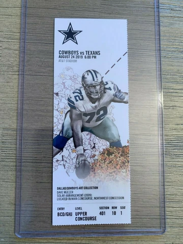 2019 Dallas Cowboys Official NFL Mint Season Ticket Stub - pick any game! Cover