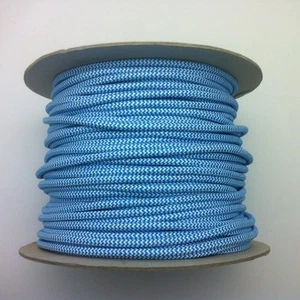 100m Design Textilkabel Stoffkabel 3x0,75 Hellblau-Weiß Zick-Zack EU Qualität - Bild 1 von 1