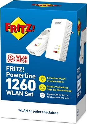 AVM FRITZ!Powerline 1260 WLAN Set WLAN-Access Point, ideal für Media-Streaming - Bild 1 von 4