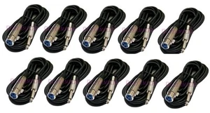 Lote de 10 x 6 ft XLR 3 pines hembra a 1/4" mono enchufe micrófono micrófono micrófono cable de audio - Imagen 1 de 1