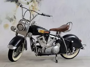 Fatto a Mano Indiano Moto 1:8 Banda Stagnata Antico Stile Metallo Modello - Foto 1 di 6