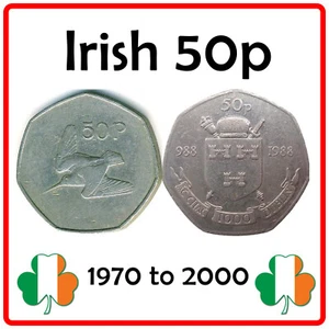 Ireland | Irish 50p | 50 Pence | Woodcook | 1970 - 2000 - Foto 1 di 2