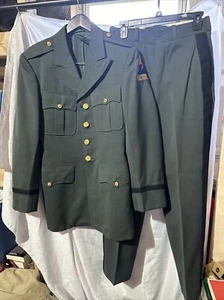VTG US Army Officer Green Class A Uniform Coat And Pants NAMED Armored 1957 - Picture 1 of 9