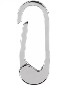 Extensor con bisagras dijes de oro blanco de 15 mm mosquetón cerradura potenciador fianza colgante - Imagen 1 de 4