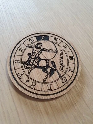 Posavasos de madera signo del zodiaco - Sagitario ♐ - regalo corte láser Foto 1 de 2