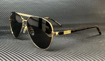 GUCCI GG1163S 001 Gold Brown Havana Metal Men's Medium 60 mm Sunglasses - Image 1 of 4